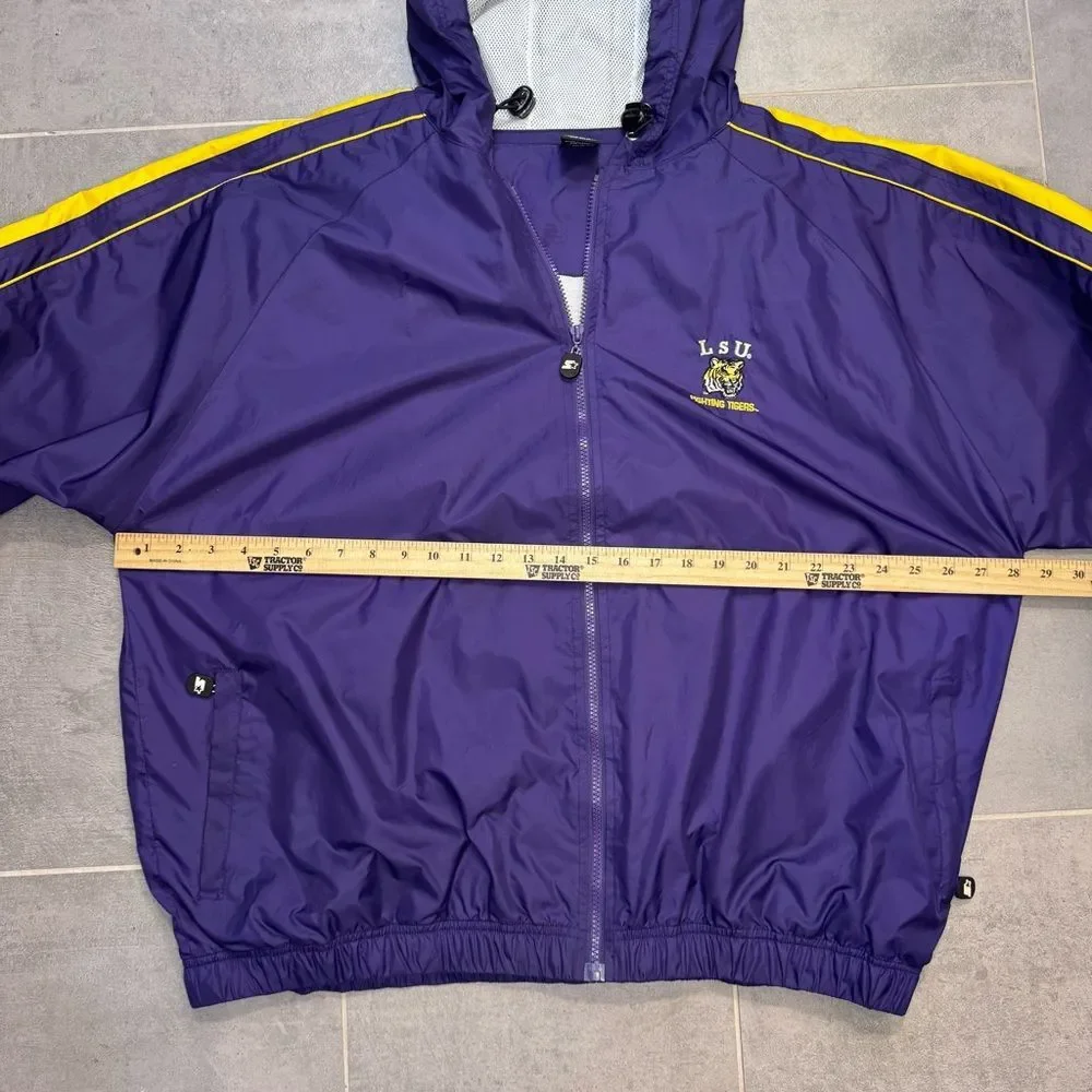 LSU Starter Windbreaker Hooded Jacket - Large - Embroidered Logo